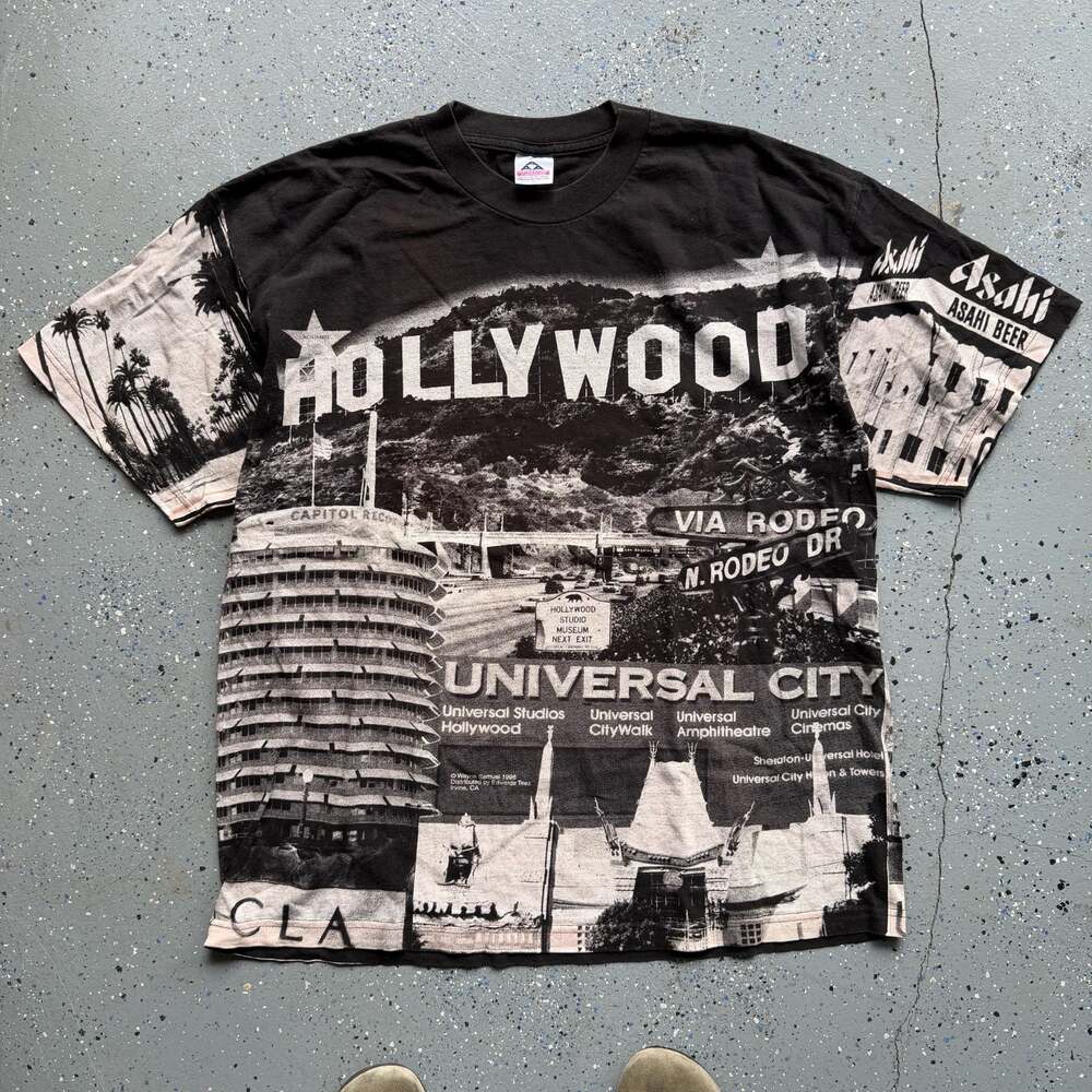 Vintage 90s Hollywood AOP all over print tee
XL